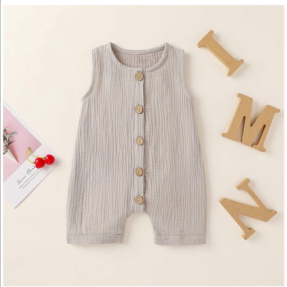 NWOT Cotton Linen Romper Jumpsuit